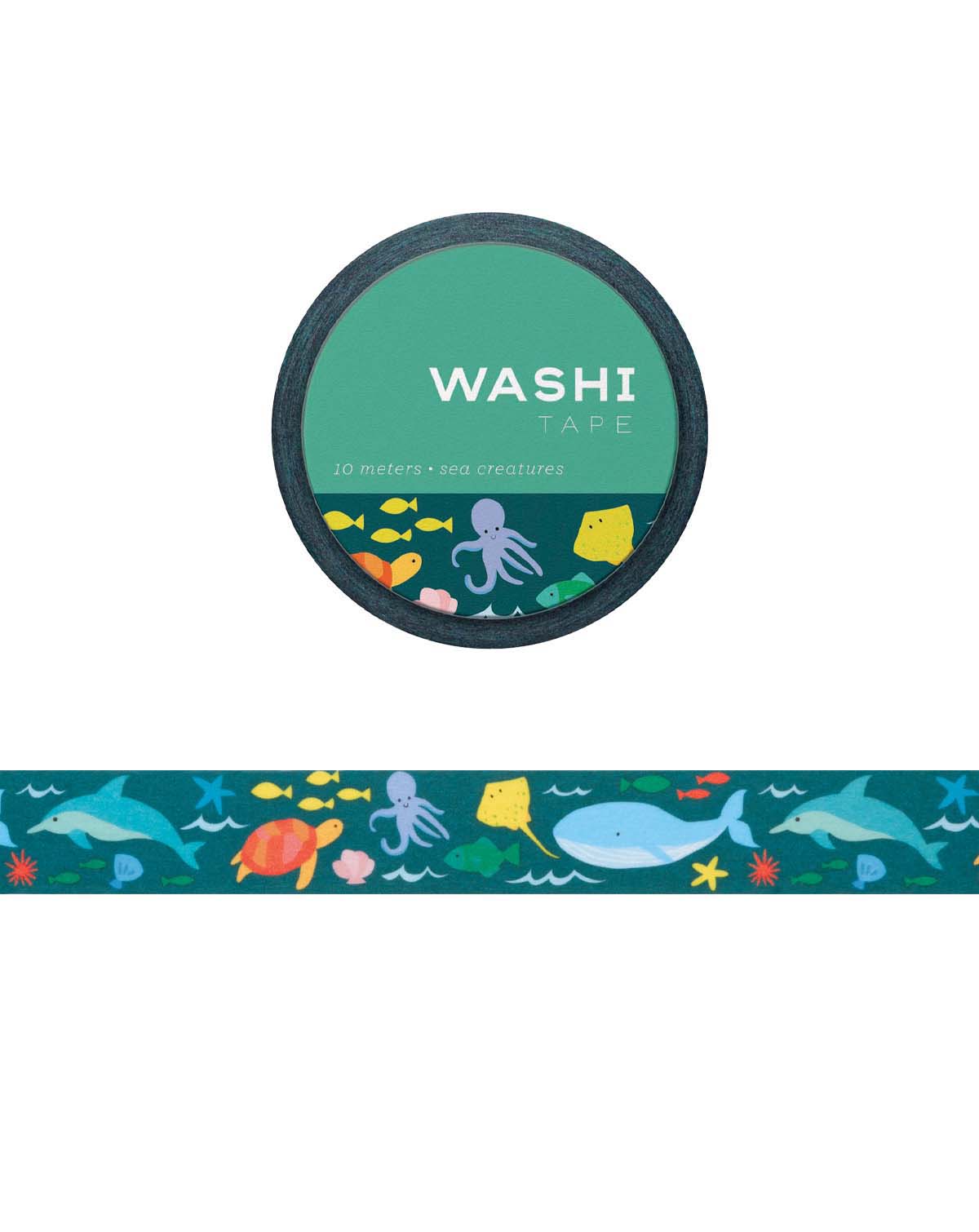 Washi tape with illustrations of sea creatures