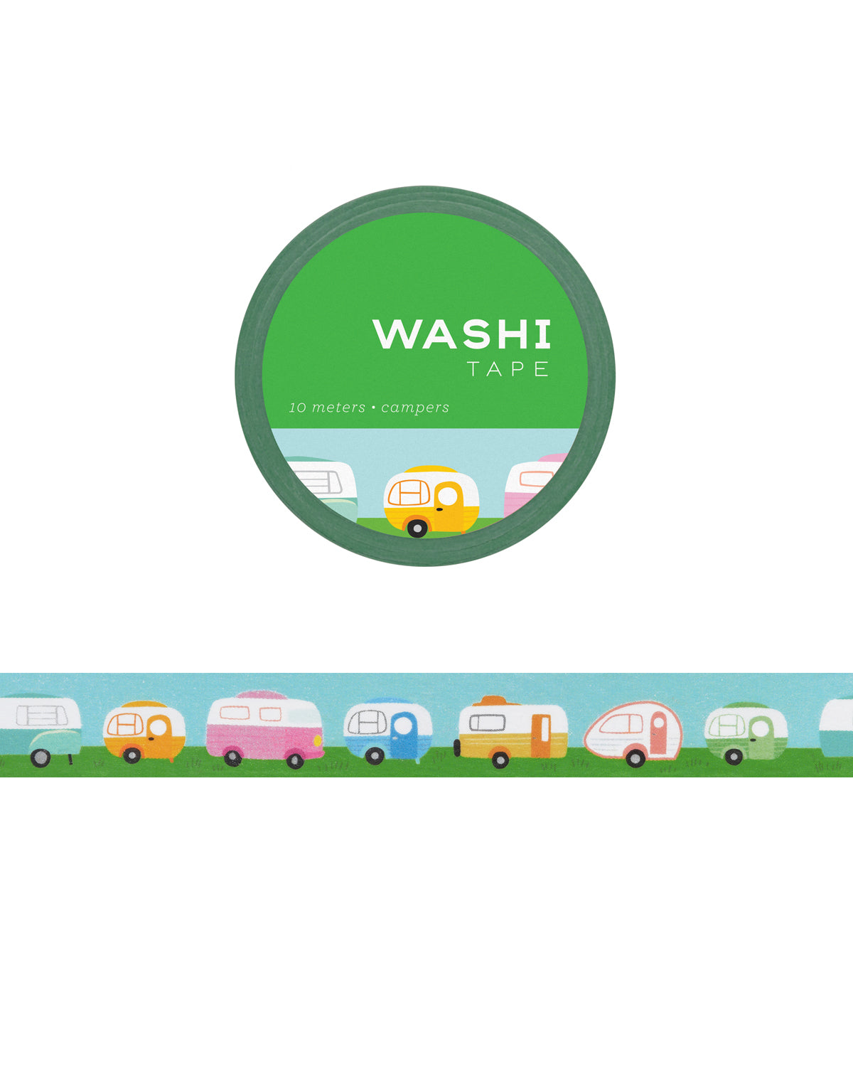Washi tape with camper design on a white background