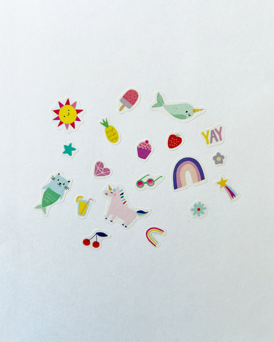 Magical - themed  washi stickers on a white background