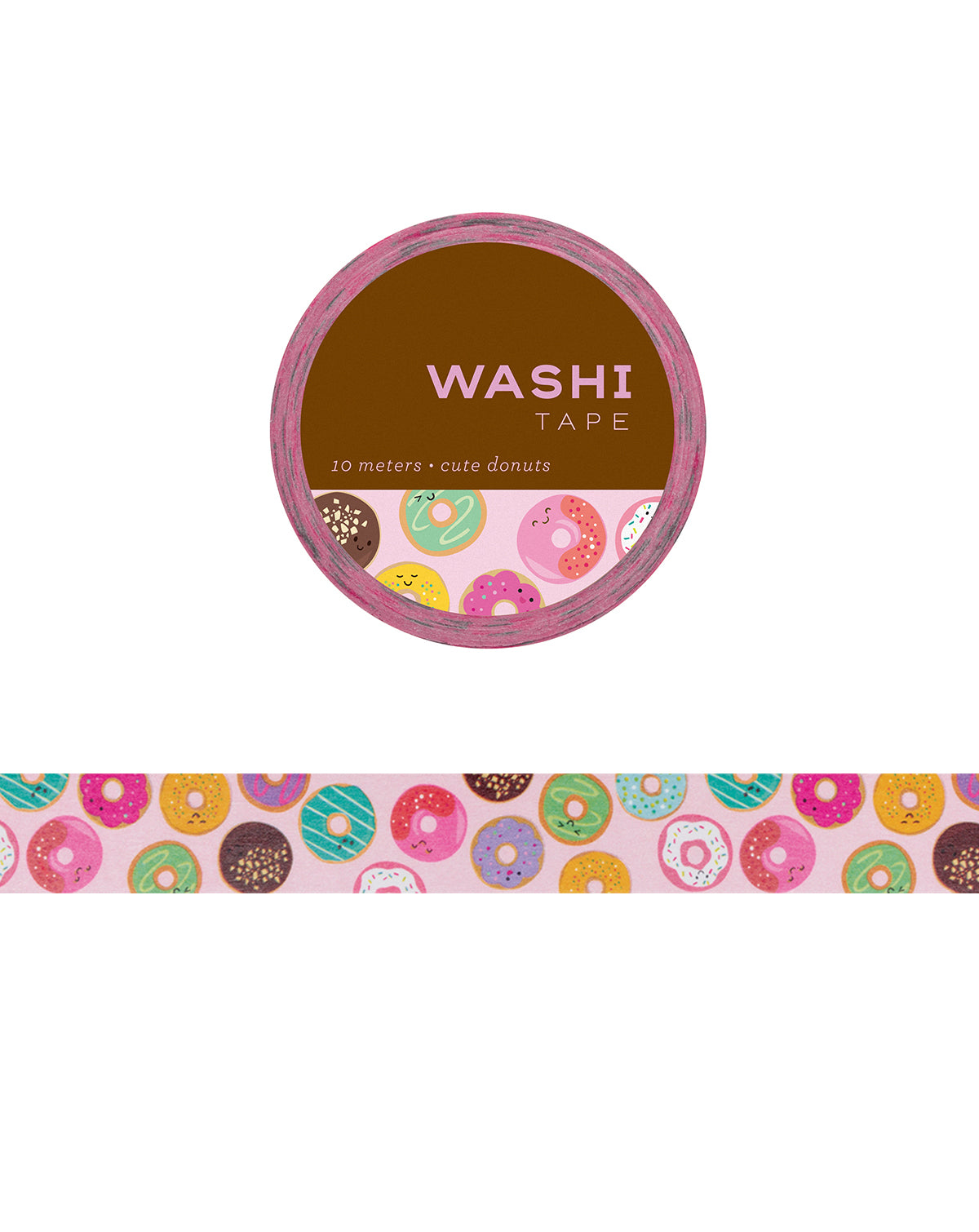 Washi tape with illustrations of various doughnuts