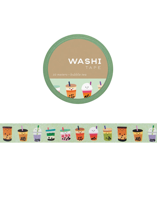 Washi tape with bubble tea design on a white background