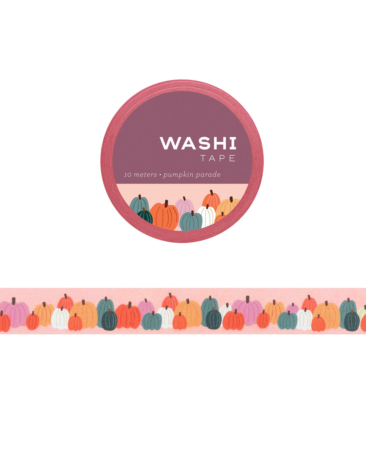 Washi tape with pumpkin design on a white background