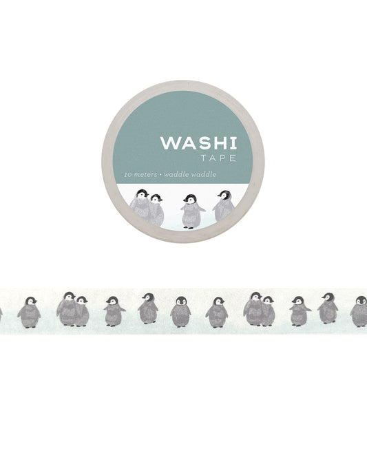 Washi tape with penguin design on a white background