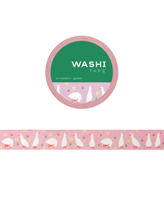 Washi tape with geese and little flowers design. 