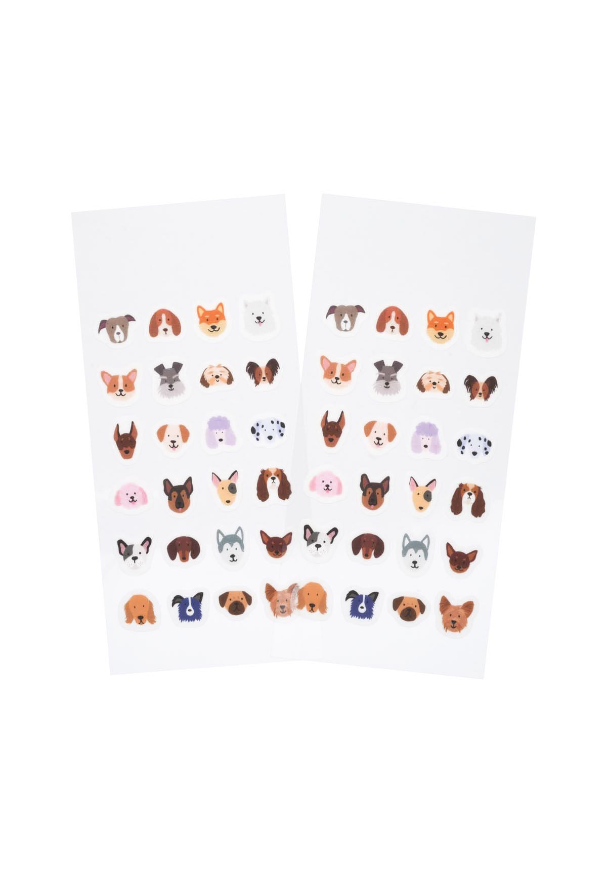 2 sheets of dog-related washi stickers on a white background