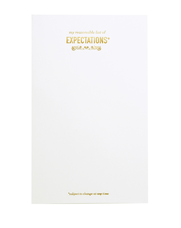 High and Mighty Notepad: Expectations High and Mighty Notepad: Expectations